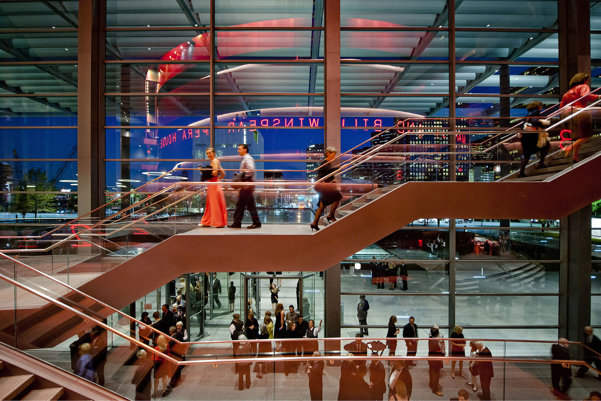 AT&T Performing Arts Center - Winspear stair-night